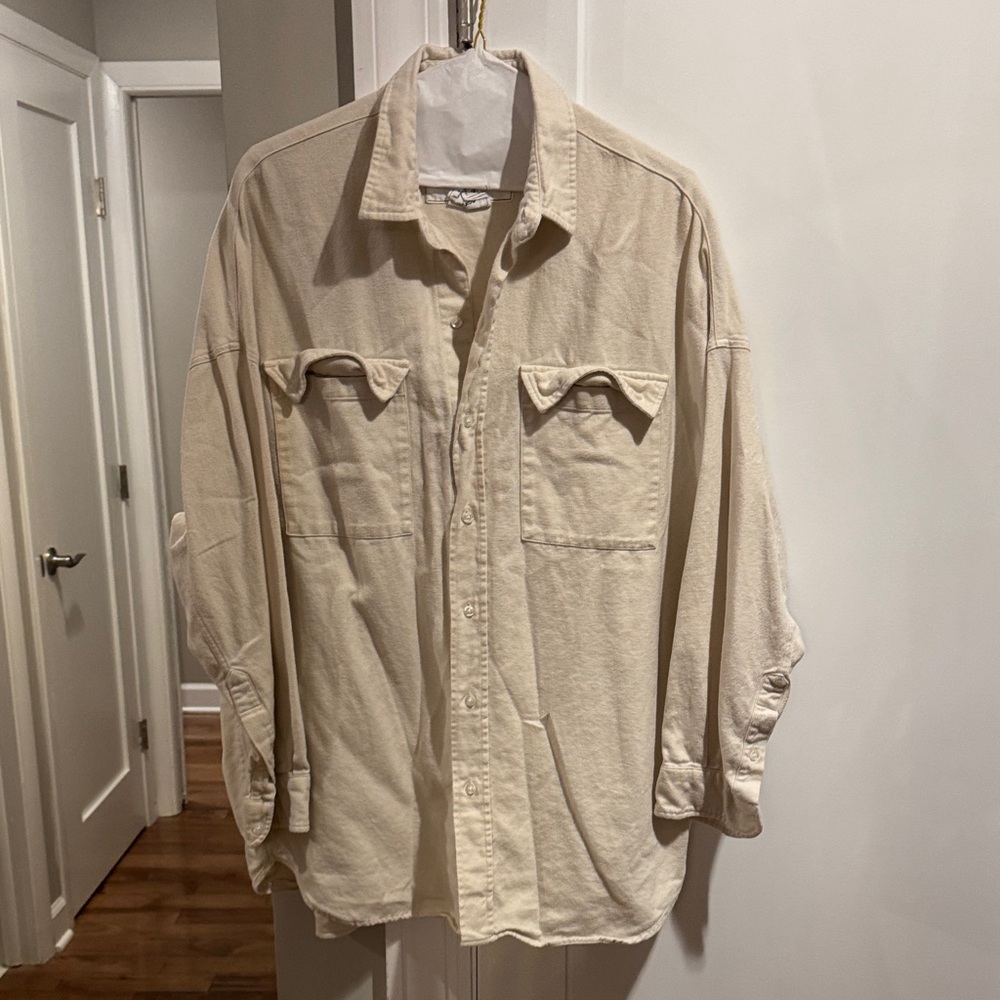 Frank & Eileen Cream Shirt Jacket